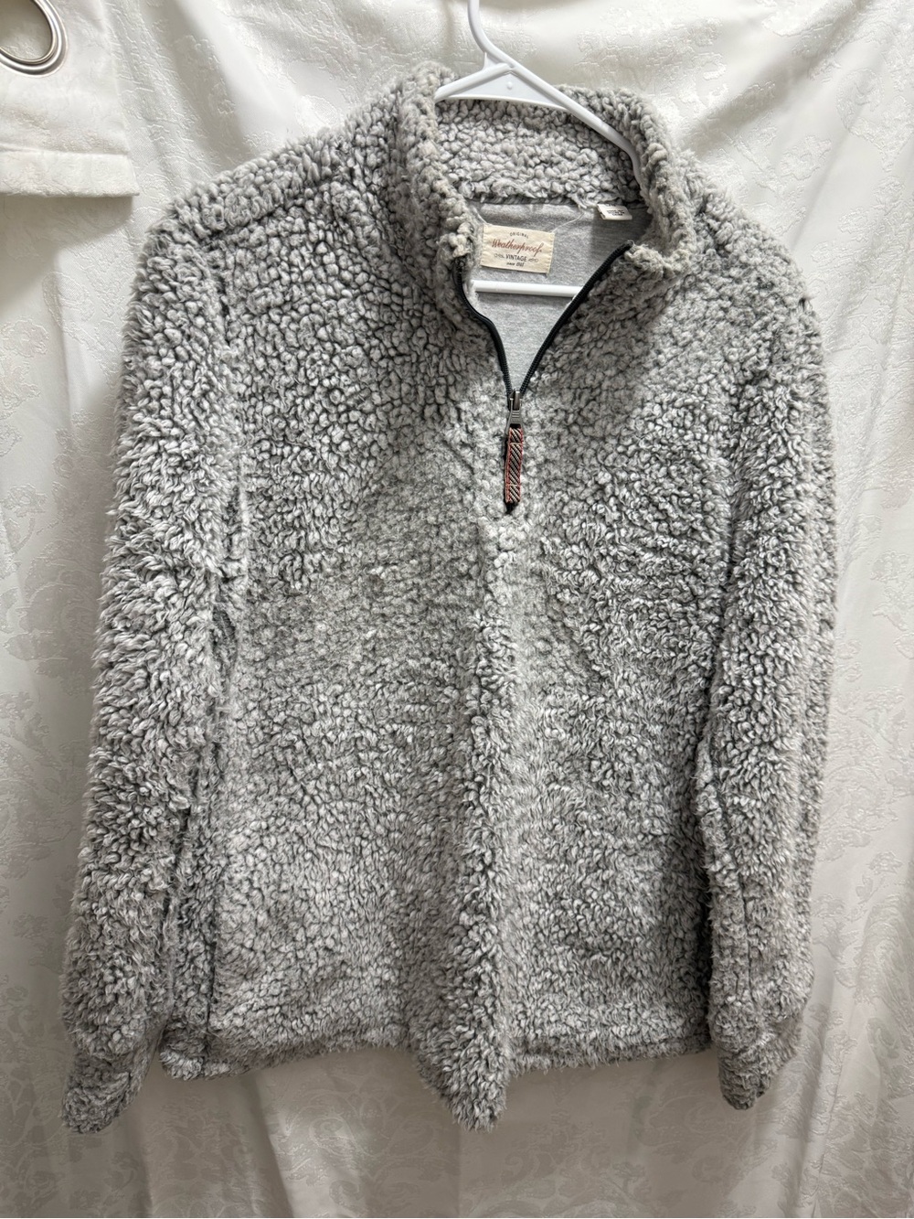 Weatherproof Light Gray Sherpa Half-Zip Pullover